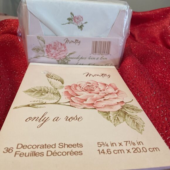 Mead Vintage Stationary Montag Only A Rose Stationary And 20 Envelopes 1979 - Picture 1 of 6